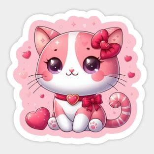 Valentine’s Day Love Cat, Cute Romantic Kitty Sticker